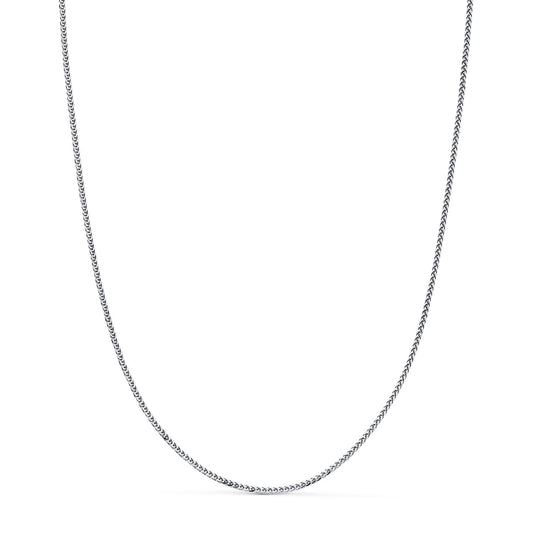 Cadena Maciza Espiga. Ancho: 1 mm. Largo: 40 cm de oro blanco 18K