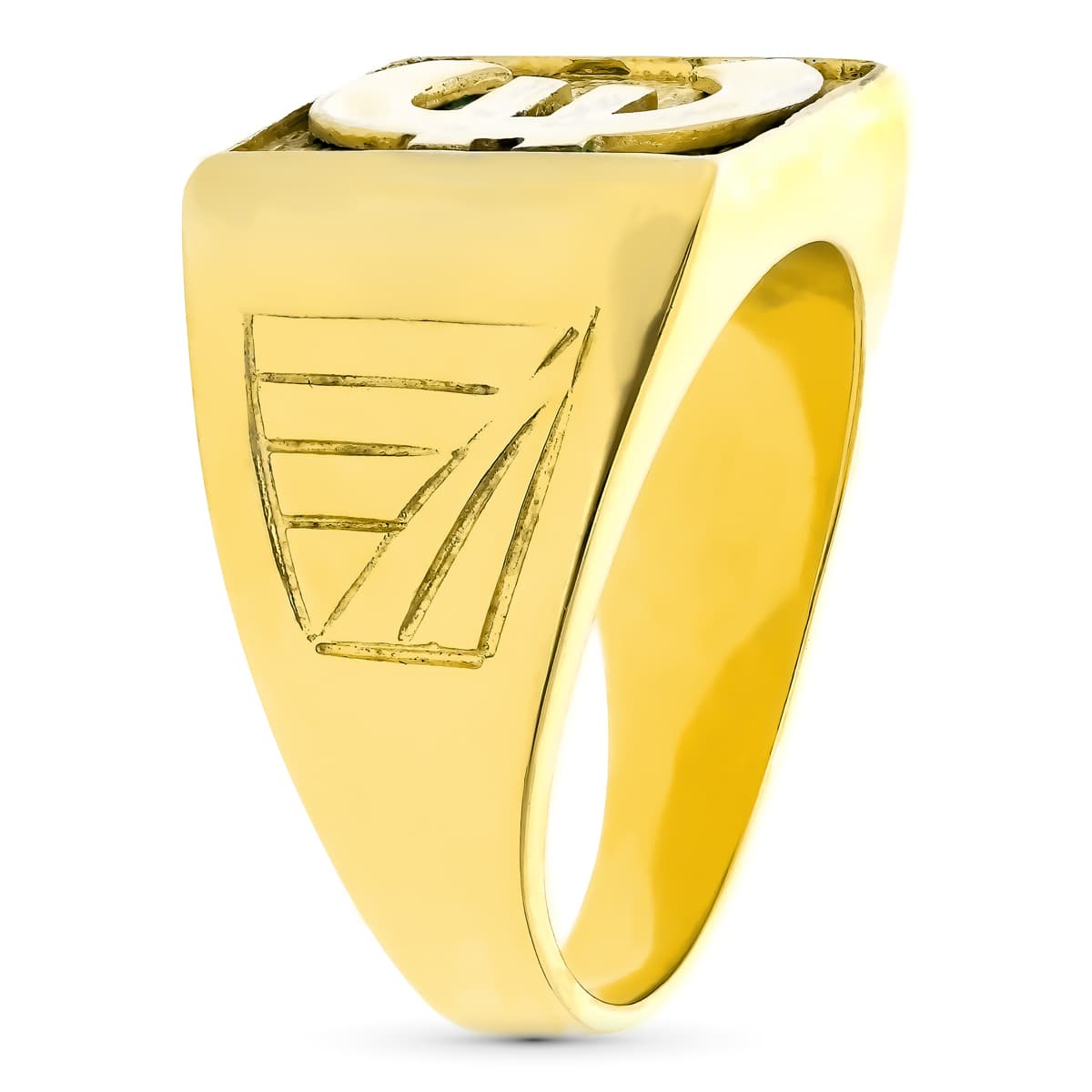 Sello Caballero Macizo Euro Cuadrado 15 x 15 mm de oro amarillo 18K