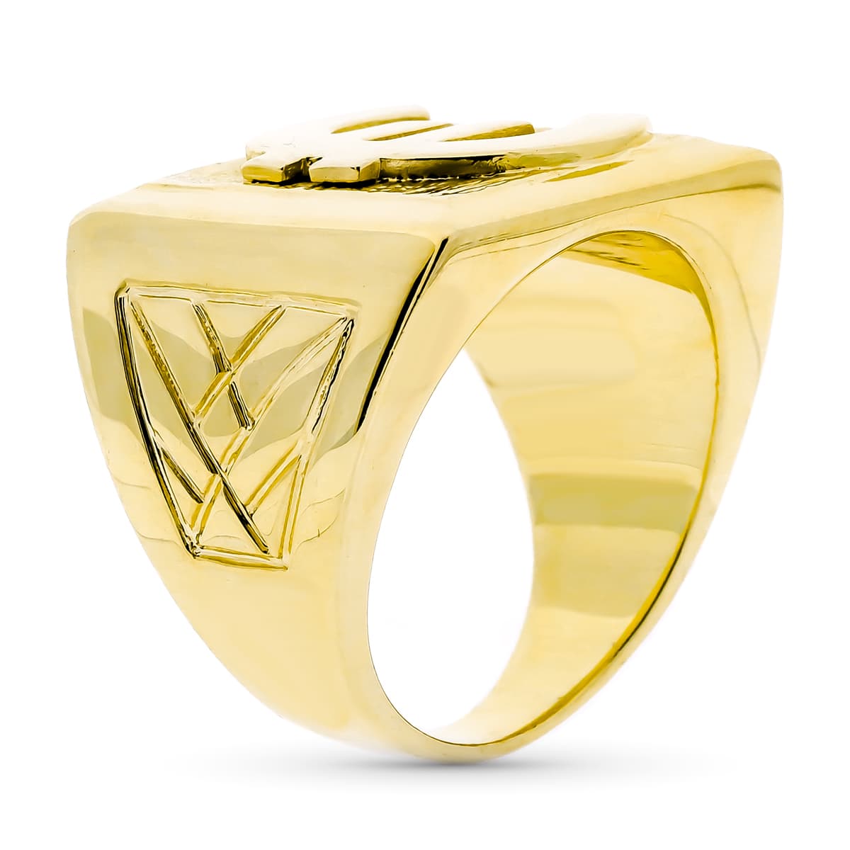 Sello Euro Macizo Cuadrado. Ancho: 21 mm de oro amarillo 18K