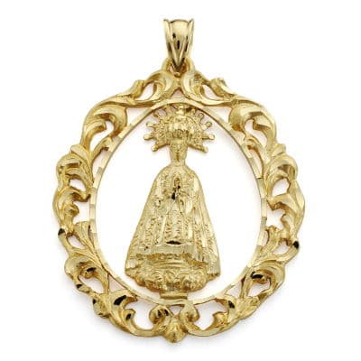 Medalla Virgen de la Asuncion 43 x 35 mm de oro amarillo 18K