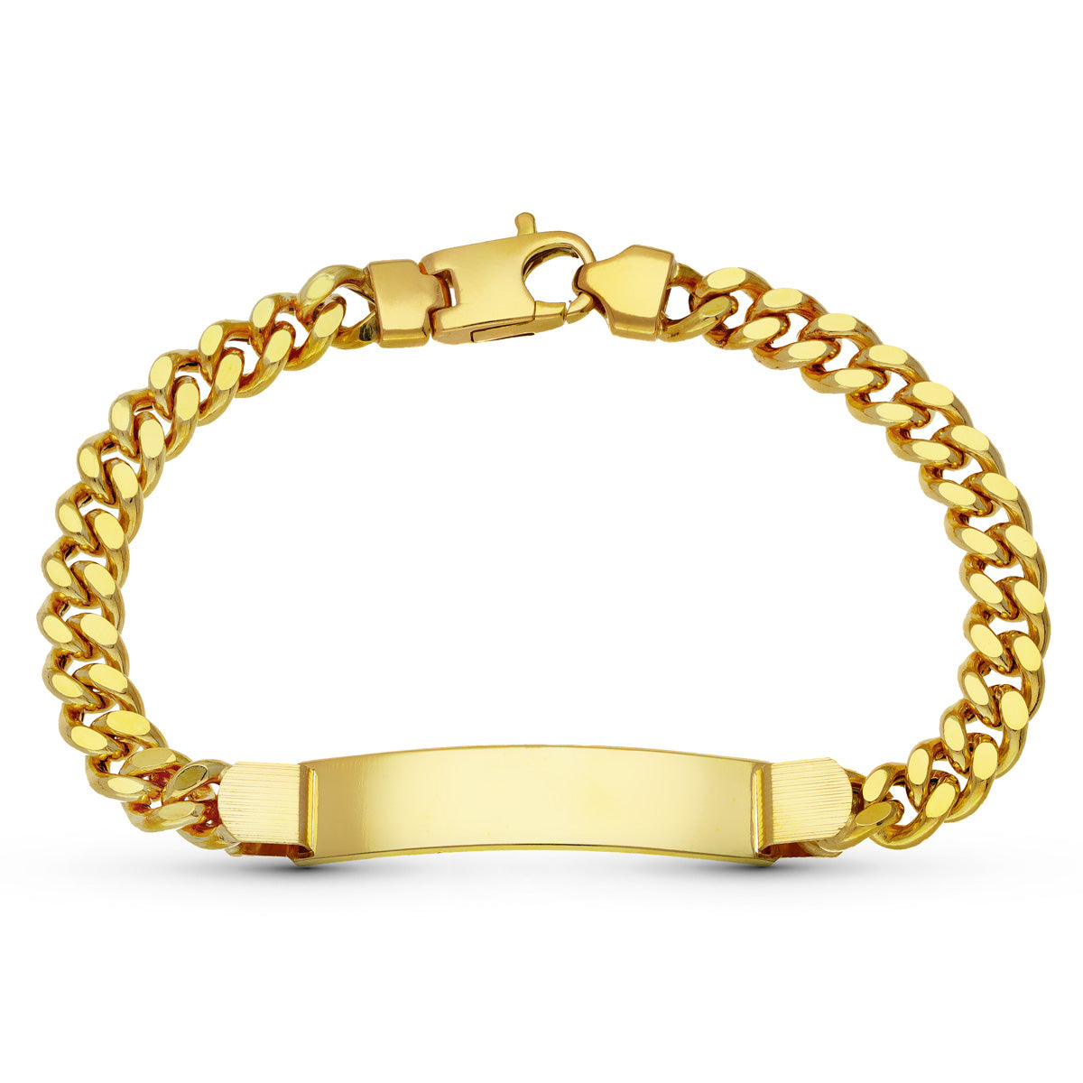 Esclava Barbada Maciza Caballero de oro amarillo 18K