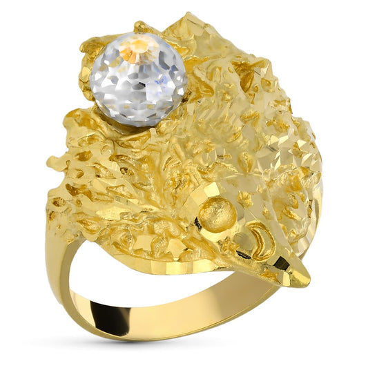 Sello Macizo Caballero Mago Bola Cristal. 30 x 23 mm de oro amarillo 18K