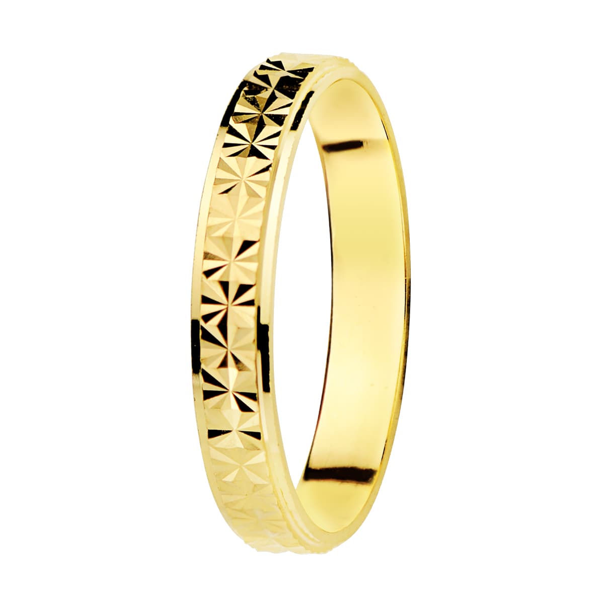 Alianza Diamantada. Ancho: 3 mm de oro amarillo 18K