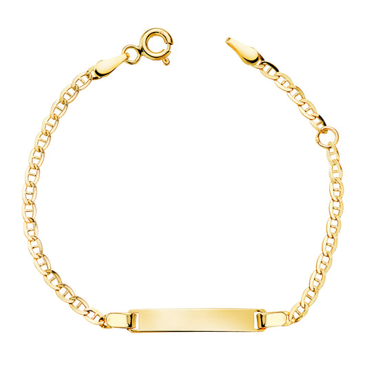 Esclava Ancla Ancho: 2,2 mm. Placa Chapa: 20 x 3,5 mm. Largo: 11,5-2 cm de oro amarillo 18K