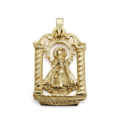 Medalla Virgen de Castellar 27 x 18 mm de oro amarillo 18K
