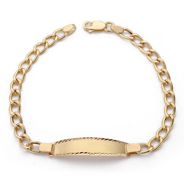 18K PULSERA ESCLAVA ORO AMARILLO COMUNION BARBADA 18.5CM
