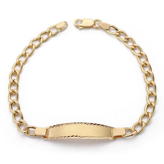 Pulsera Esclava Comunion Barbada 18,5 cm de oro amarillo 18K