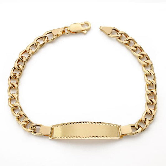 Esclava Barbada Hueca 19 cm de oro amarillo 18K