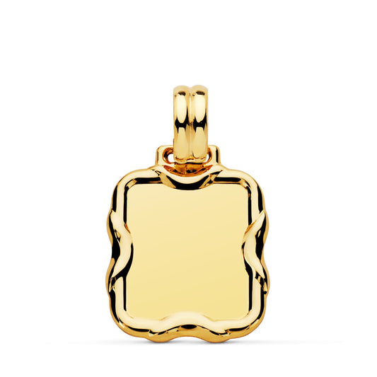 Placa Chapa Rectangular 23 x 19 mm de oro amarillo 9K