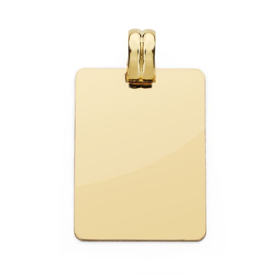18K PLACA CHAPA LISA ORO AMARILLO 28X20 MM