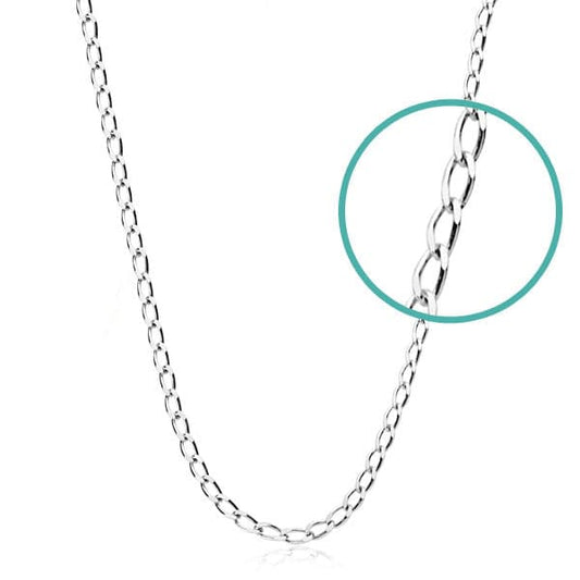Cadena Maciza Bilbao 1 mm 45 cm de oro blanco 18K