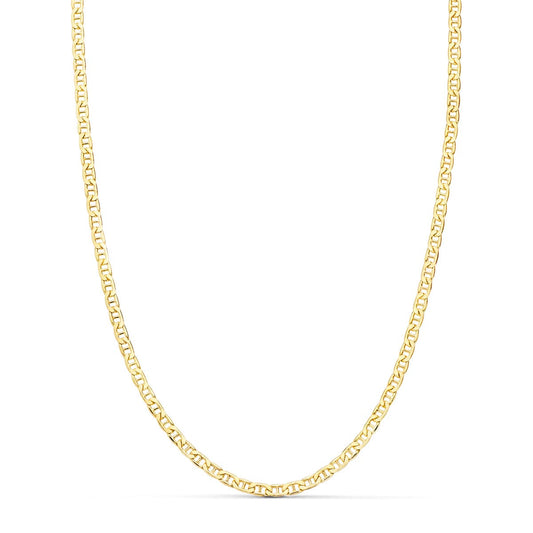 18K CADENA ORO AMARILLO ANCLA PLANA HUECA LARGO 45CM ANCHO 2 MM