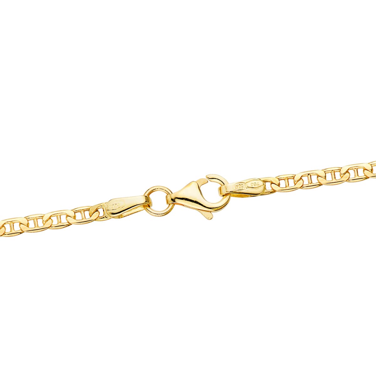 Cadena Ancla Plana Hueca Largo 50 cm Ancho 2 mm de oro amarillo 18K