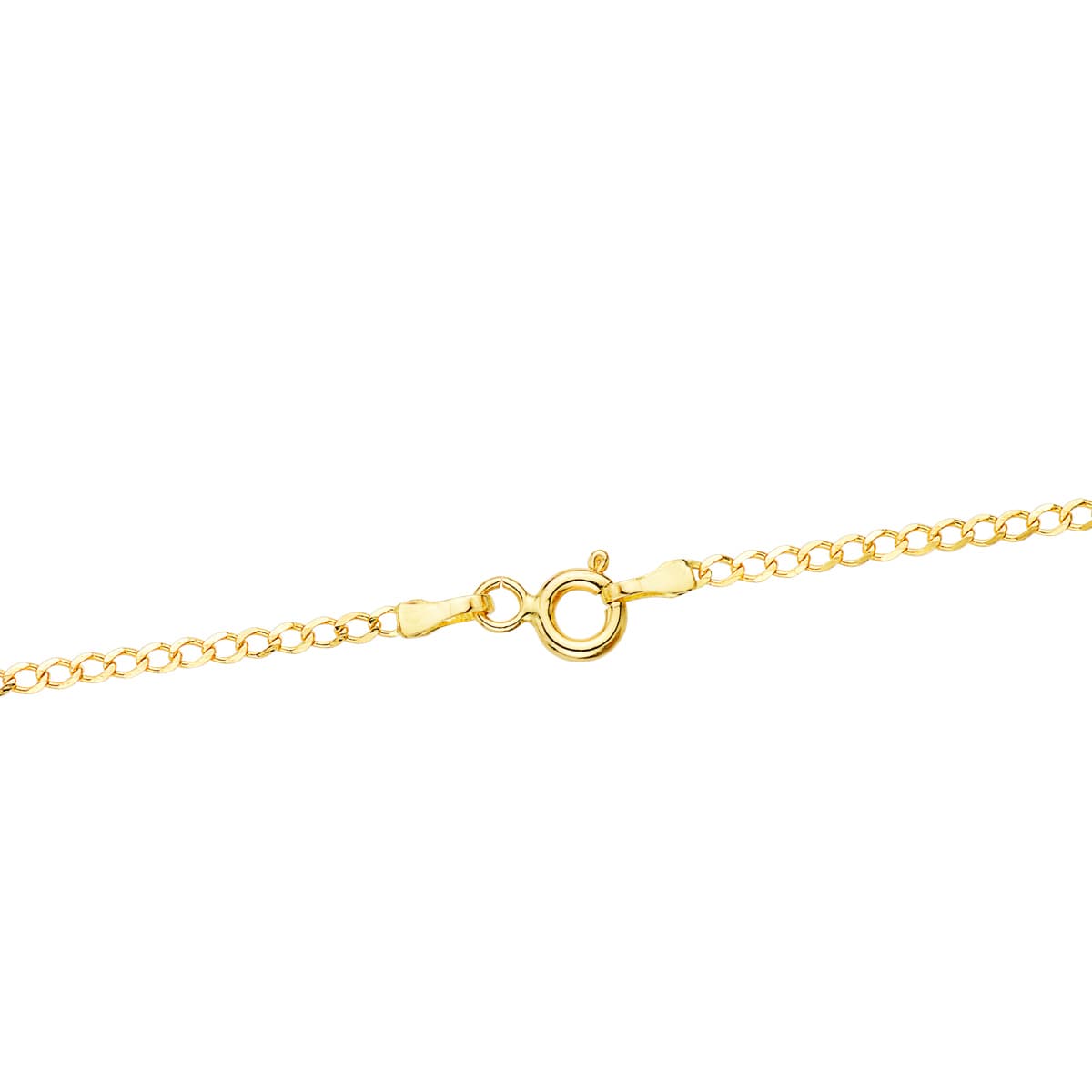 18K CADENA ORO AMARILLO BARBADA MACIZA LARGO 60CM ANCHO 1.5 MM