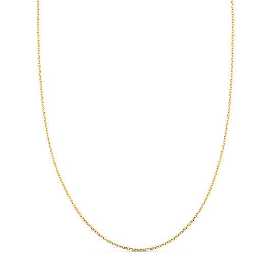 Cadena Forzada Maciza Ancho: 0,75 mm Largo: 45 cm de oro amarillo 18K