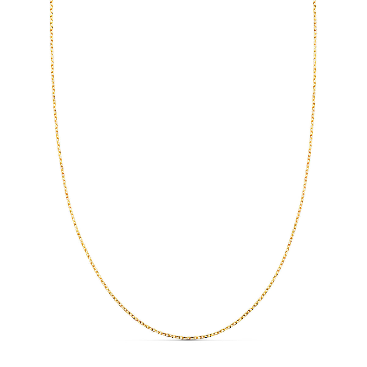 Cadena Forzada Maciza Ancho: 0,75 mm Largo: 40 cm de oro amarillo 18K
