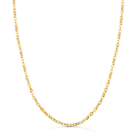 Cadena Forzada Hueca Ancho: 2,5 mm. Largo: 45 cm de oro amarillo 18K