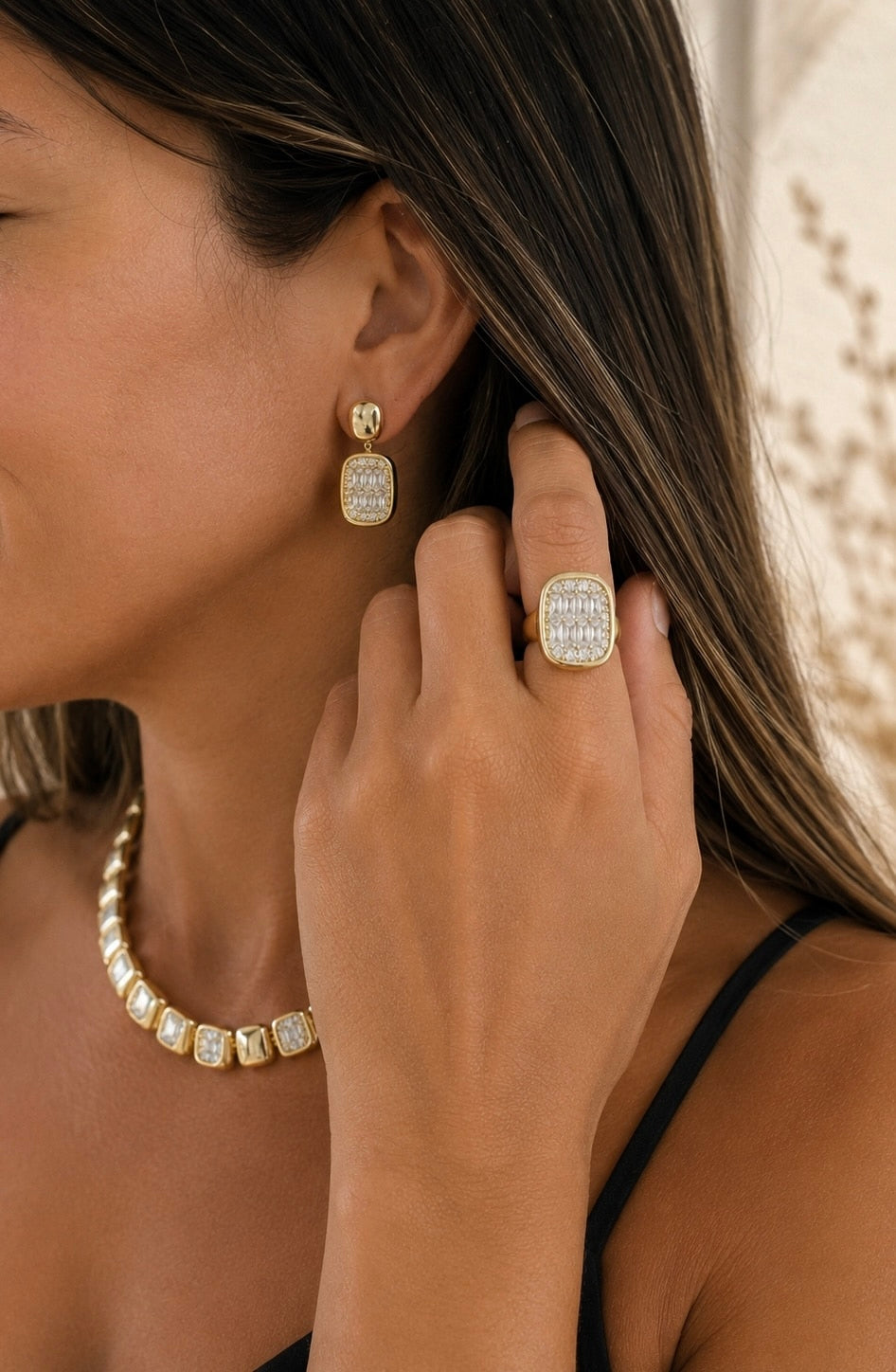 Anillo sello brillo de aleación de metales con baño de oro de 14 quilates - vista adicional