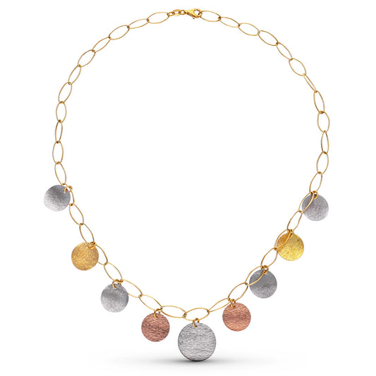 18K GARGANTILLA ORO TRICOLOR CHAPITAS