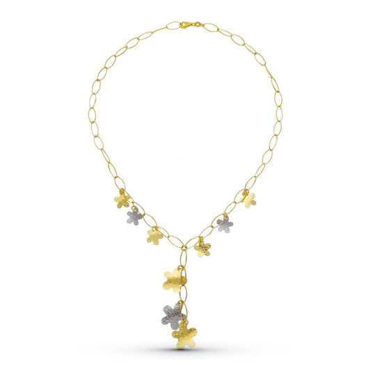 Gargantilla Bicolor Flores 18K
