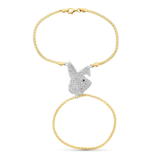 Pulsera Bicolor India Conejito Circo. 18K
