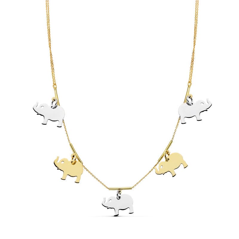 18K GARGANTILLA BICOLOR ELEFANTES 42CM