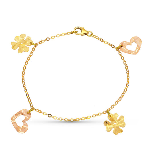 Pulsera Bicolor Fetiches 18K