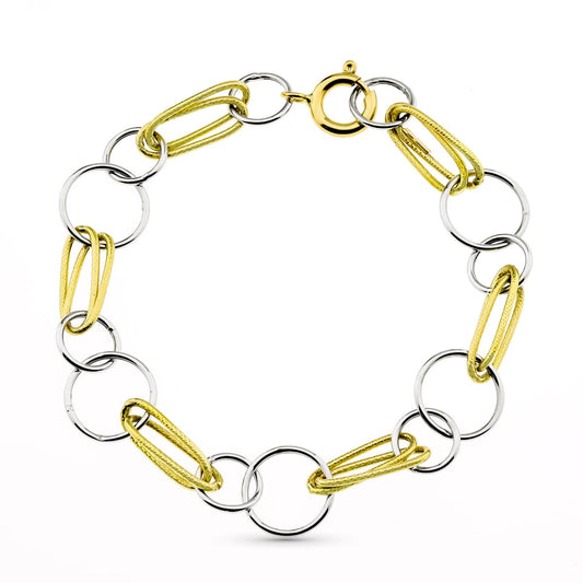 Pulsera Bicolor Eslabones 18K