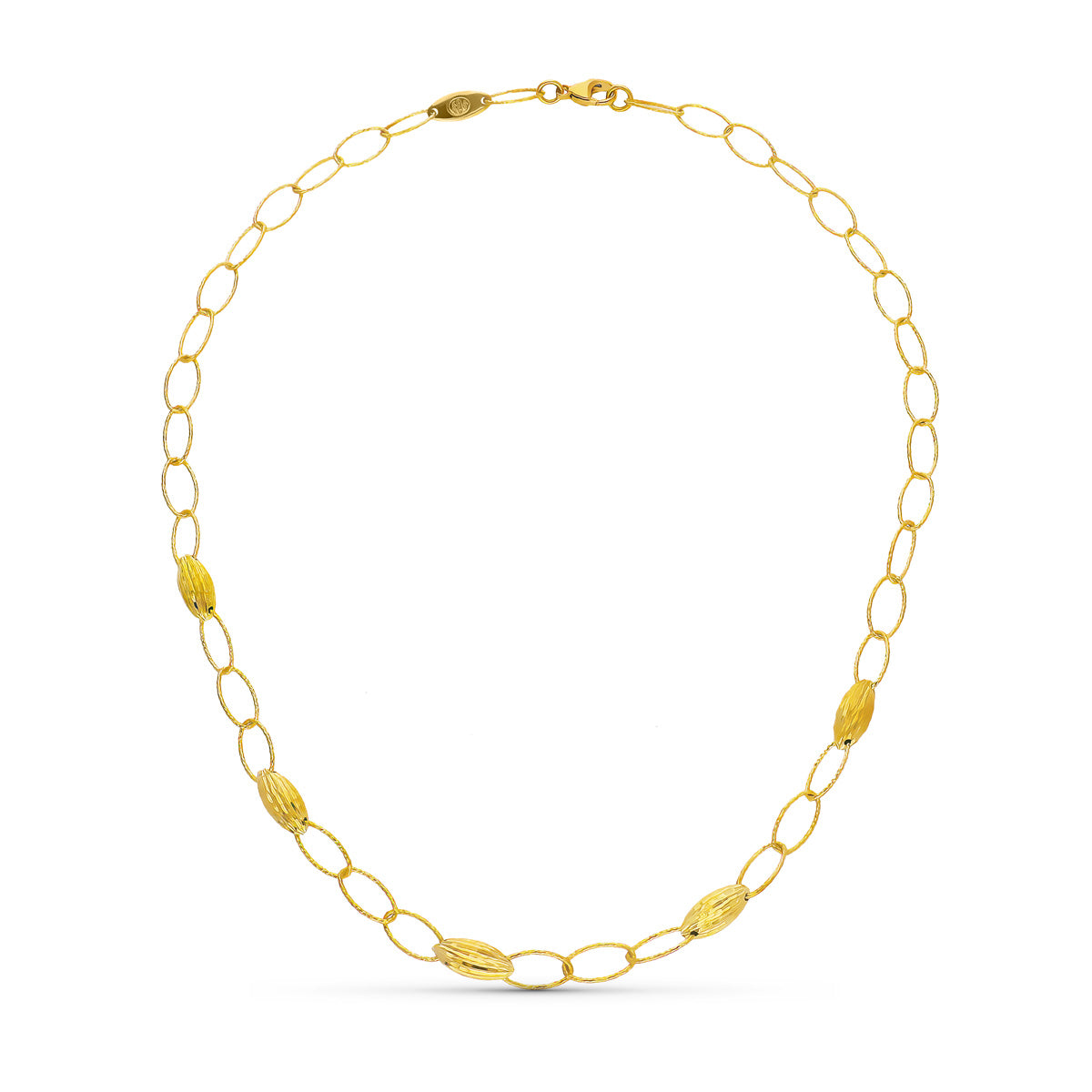Gargantilla Motivos y Eslabones de oro amarillo 18K