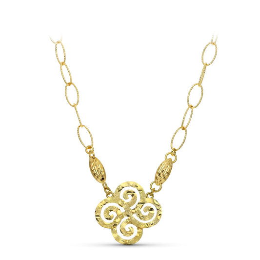 18K GARGANTILLA ORO AMARILLO MOTIVO TRISQUEL Y ESLABONES