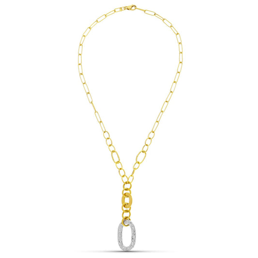 18K GARGANTILLA ORO BICOLOR MOTIVOS Y CIRCONITAS