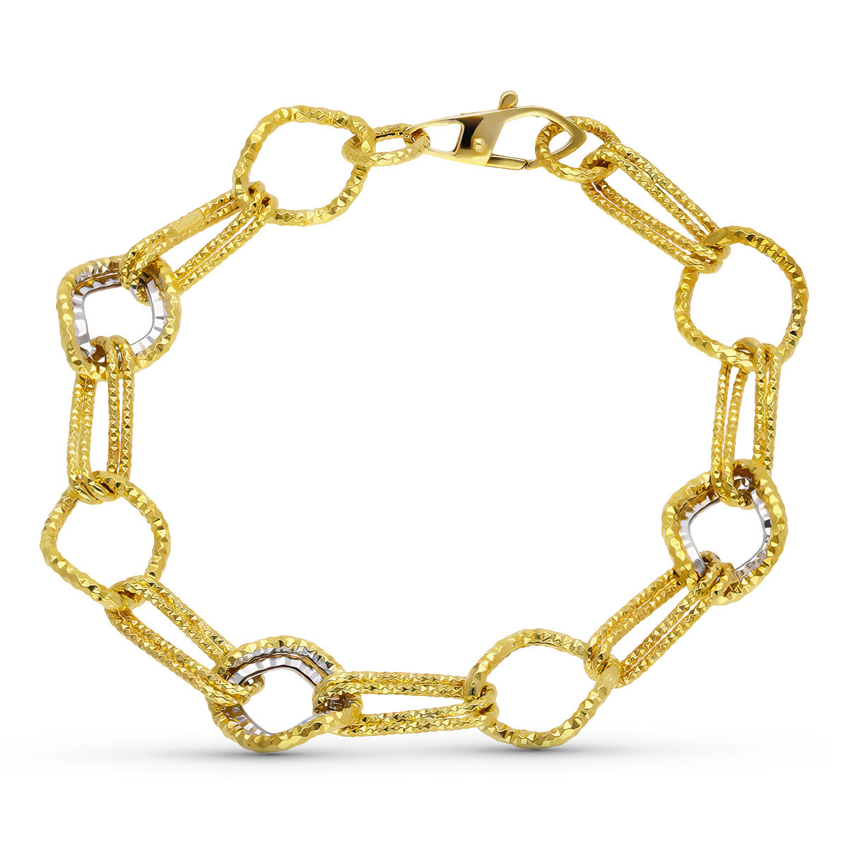 Pulsera Bicolor Eslabones 18K