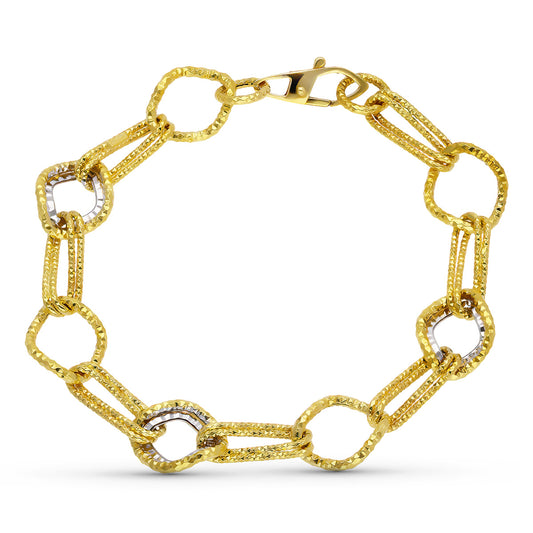Pulsera Bicolor Eslabones 18K