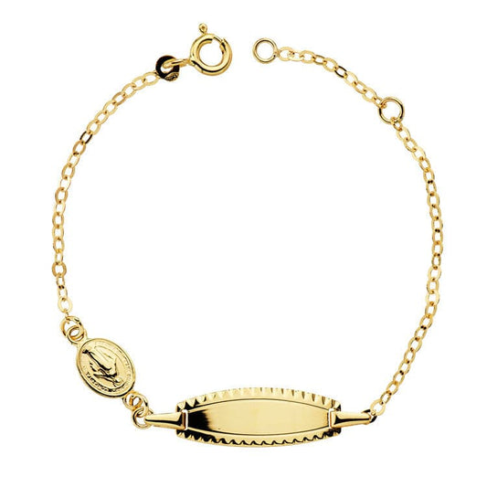 Pulsera Esclava Niña 14 cm Medallita de oro amarillo 18K