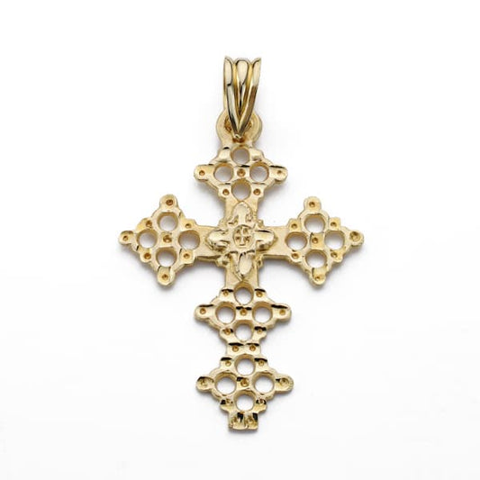 18K CRUZ ORO AMARILLO CANJAYAR. 31X22 MM