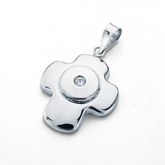 Cruz Circonita 21 x 16 mm de oro blanco 18K