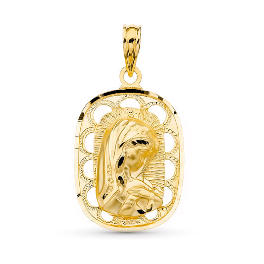 Medalla Virgen Niña 23 x 15 mm de oro amarillo 18K