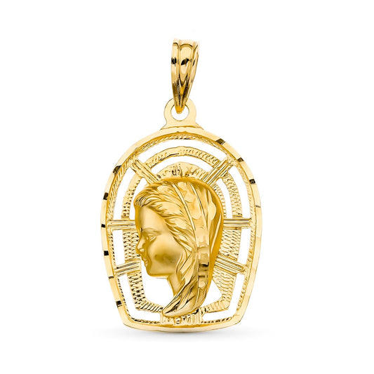 Medalla Virgen Niña 23 x 16 mm de oro amarillo 18K