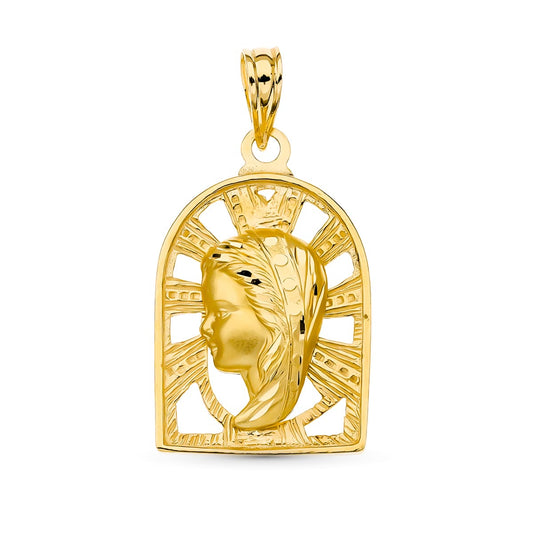 Medalla Virgen Niña 23 x 15 mm de oro amarillo 18K