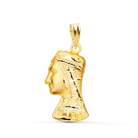 Medalla Virgen de Montserrat Silueta Tallada 21 x 12 mm de oro amarillo 18K