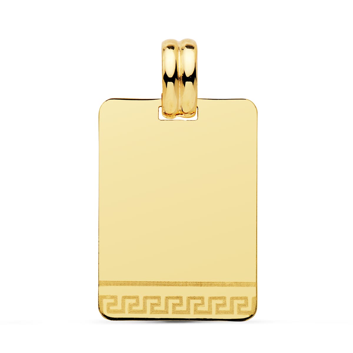 Placa Chapa en Brillo Greca 24 x 17 mm de oro amarillo 18K