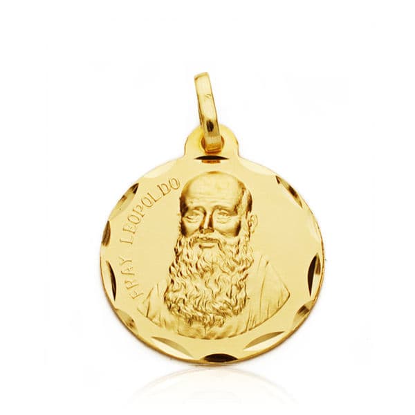 Medalla Fray Leopoldo 22 mm de oro amarillo 9K
