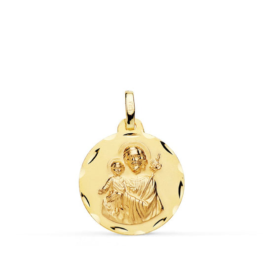 Medalla San Jose 18 mm de oro amarillo 18K