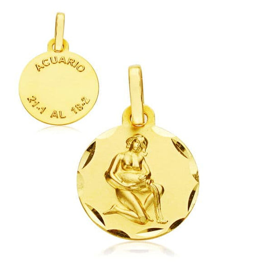18K HOROSCOPO ORO AMARILLO 13 MM ACUARIO