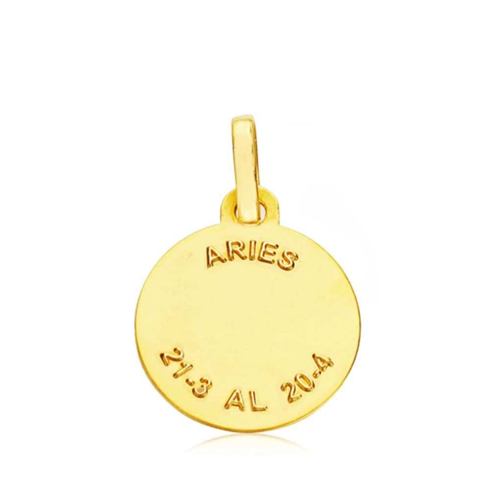 Horoscopo Aries 13 mm de oro amarillo 18K