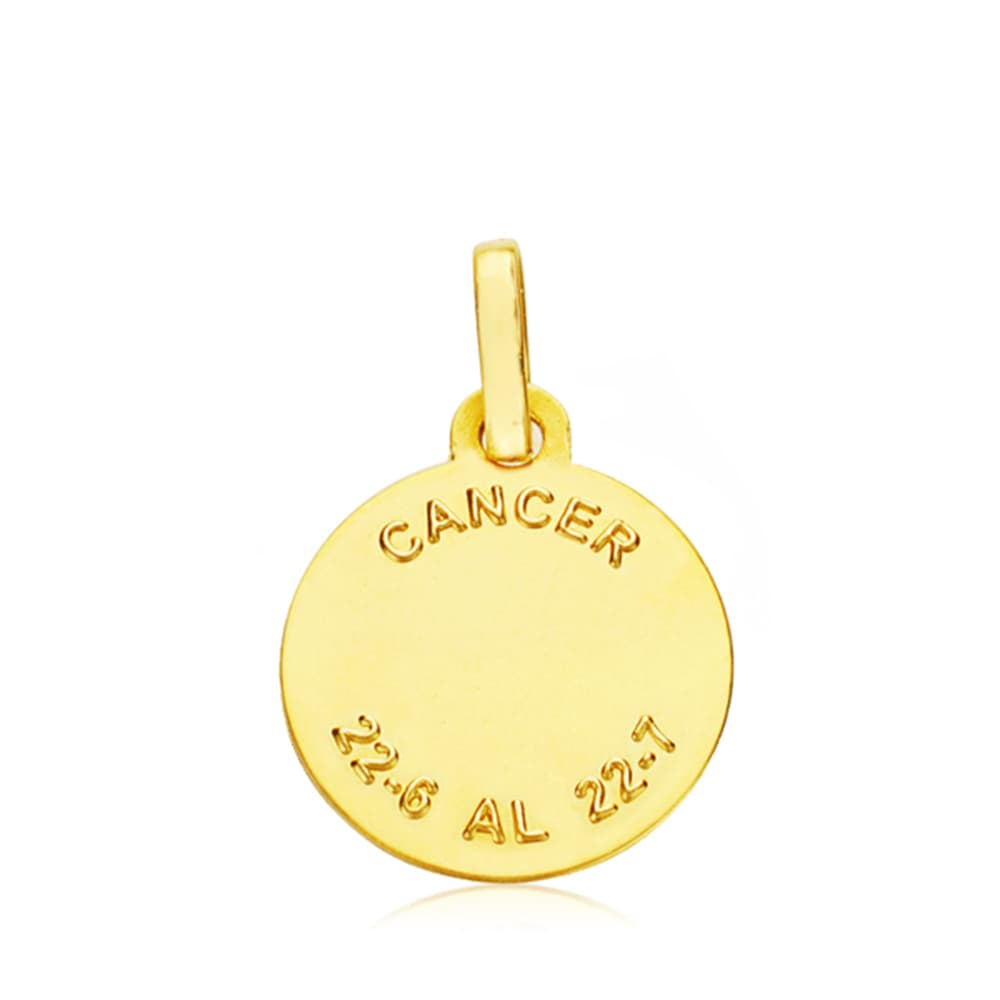 Horoscopo Cancer 13 mm de oro amarillo 18K