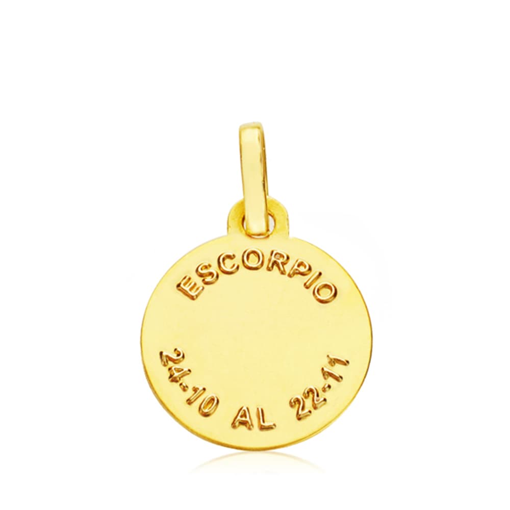 Horoscopo Escorpio 13 mm de oro amarillo 18K