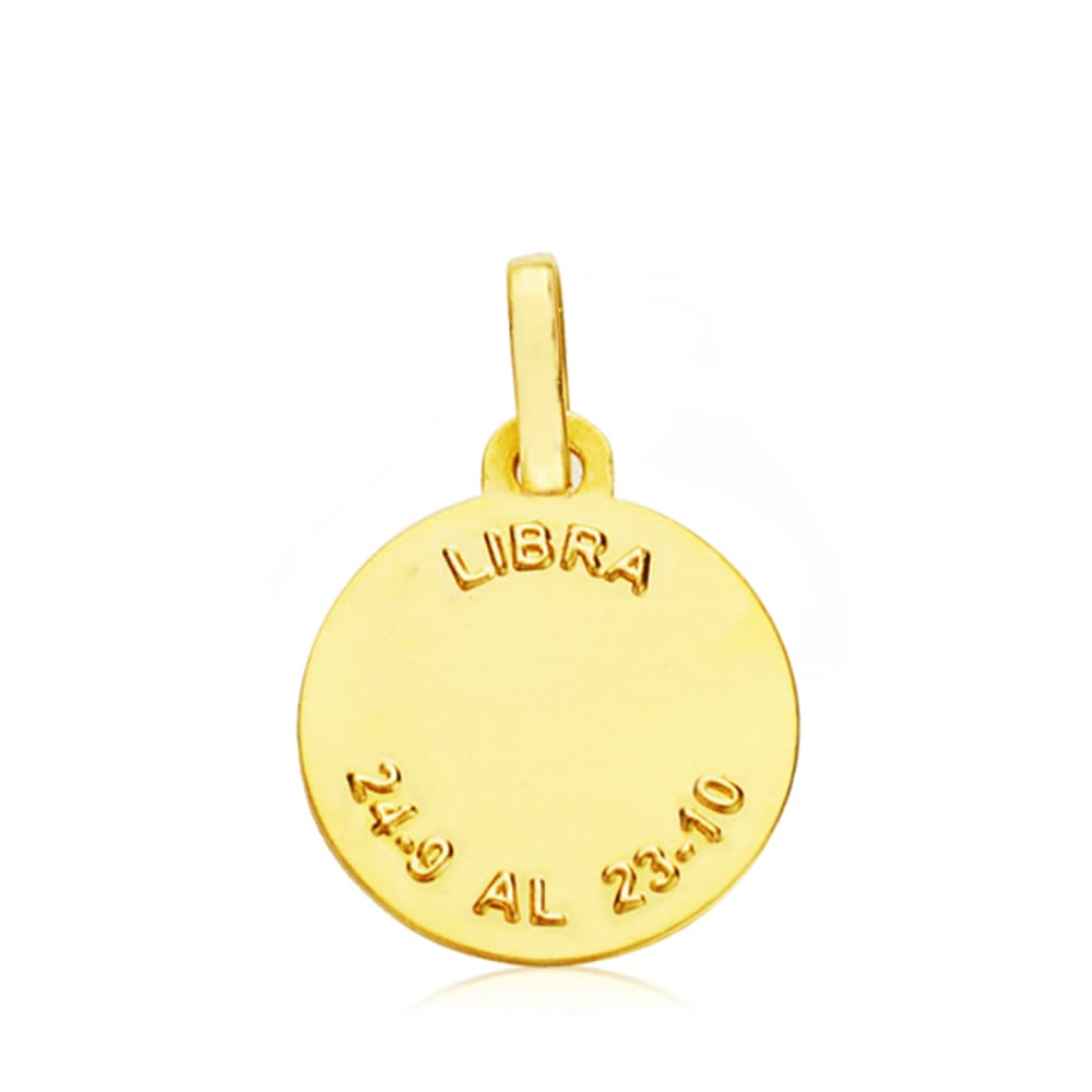Horoscopo Libra 13 mm de oro amarillo 18K