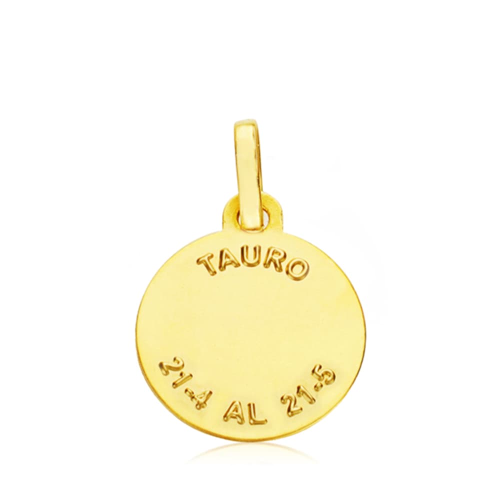 Horoscopo Tauro 13 mm de oro amarillo 18K