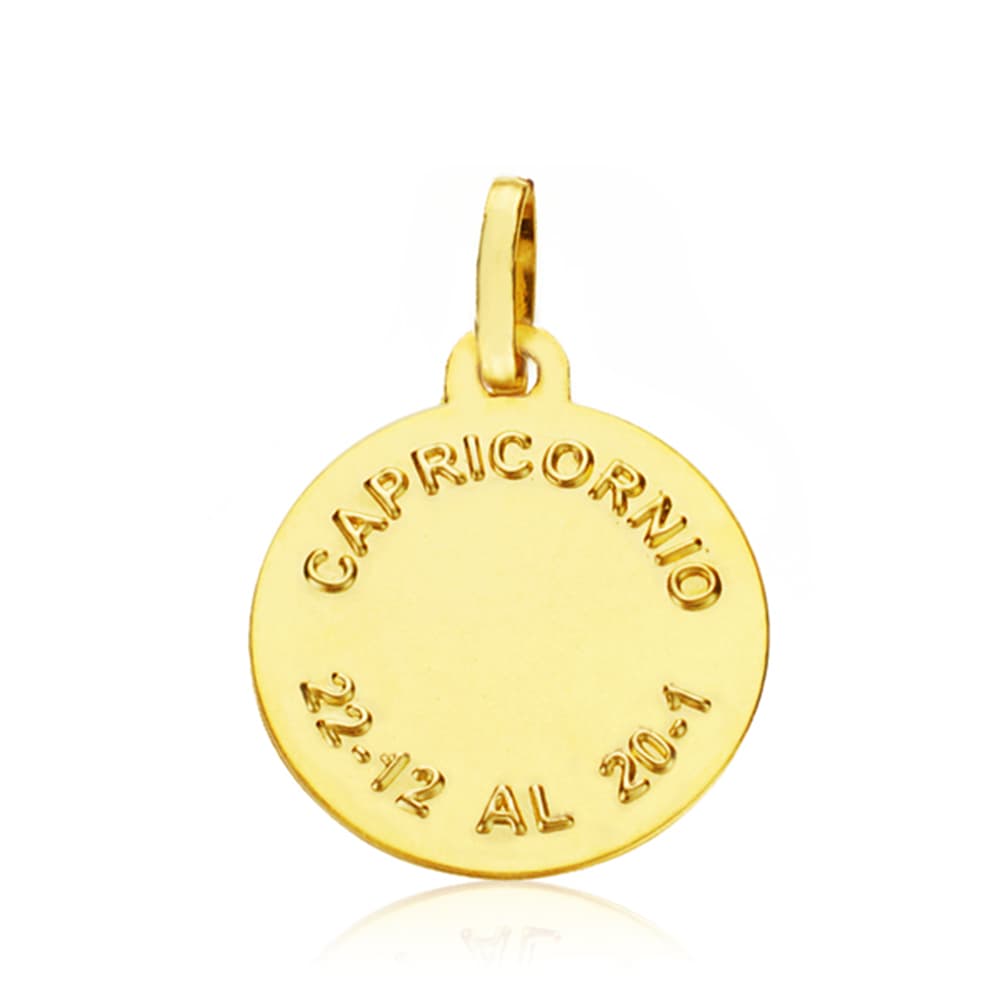 18K PLACA HOROSCOPO ORO AMARILLO CAPRICORNIO 16 MM